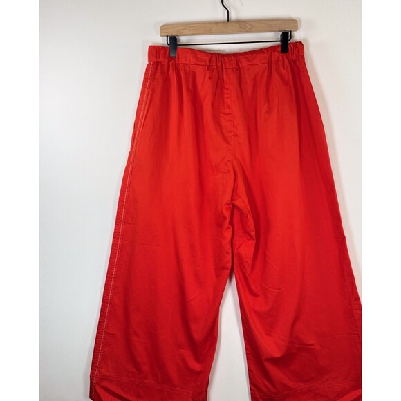 Max Mara Womens Red Leisure Cannone Trouser Cropped Hi Rise Wide Leg Medium - Picture 10 of 13